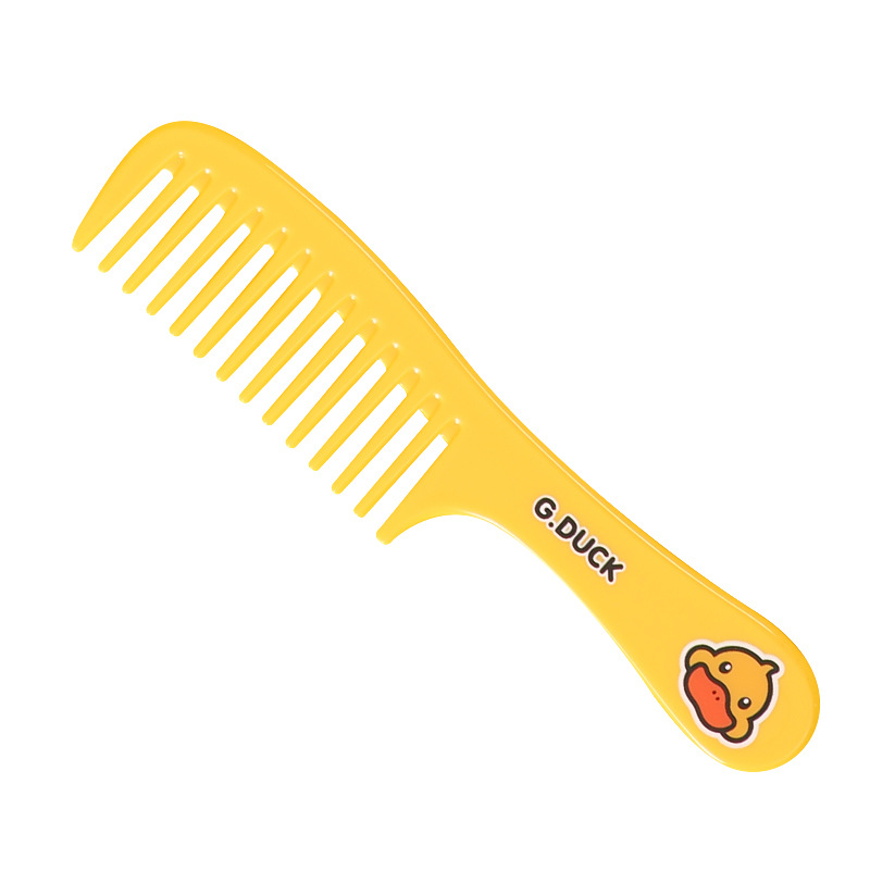 包包宝卡通小黄鸭塑料梳子学生宿舍扁发梳儿童便携美发顺发梳子