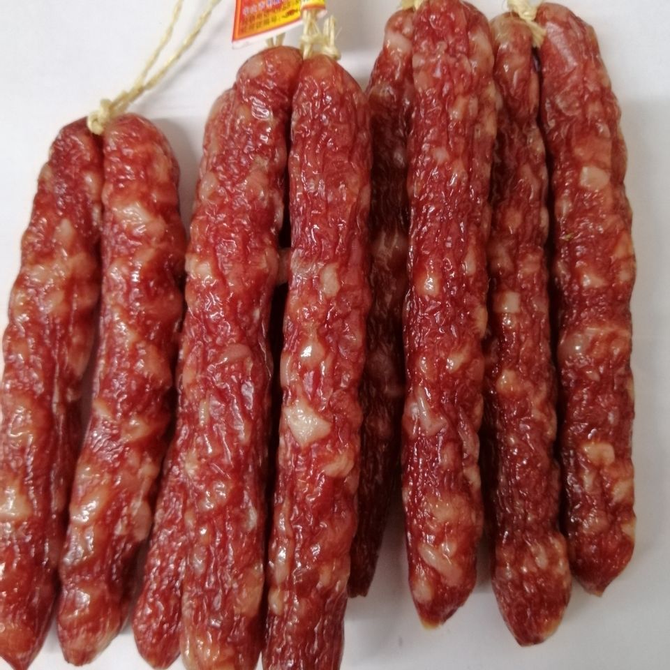 东莞厚街风味咸香肠广式风味土猪腊肠腊味厚街农家香肠散装腊肠批