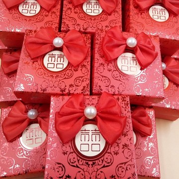 结婚中式喜糖盒子成品婚庆创意方盒婚庆糖果盒婚礼回礼盒包装纸盒
