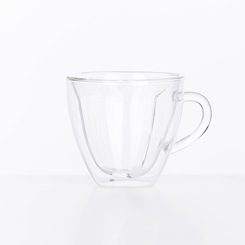 INS Style Good-looking Heart-Shaped Cup Summer Insulated Glass with Handle Milk Tea Drink Drinking Cup Glass Double-Layer Cup