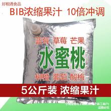 BIB果汁10倍浓缩水蜜桃商用浓浆自助餐现调机饮料冷热冲饮5kg