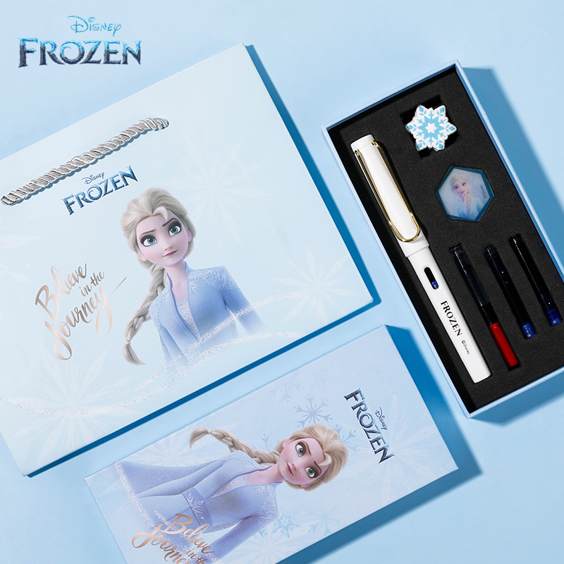 Disney E0306 Student Good-looking US Team Ice and Snow Strawberry Bear Calligraphy Pen Kit Gift Box