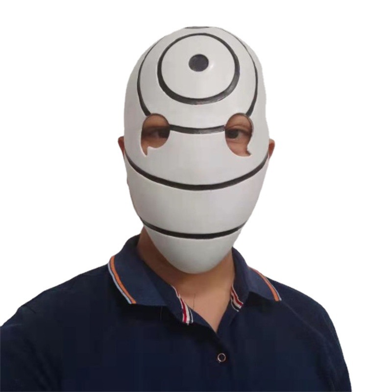 火影忍者面具狐忍面罩乳胶头套公漩涡鸣人脸谱宇智波带土阿飞斑晓