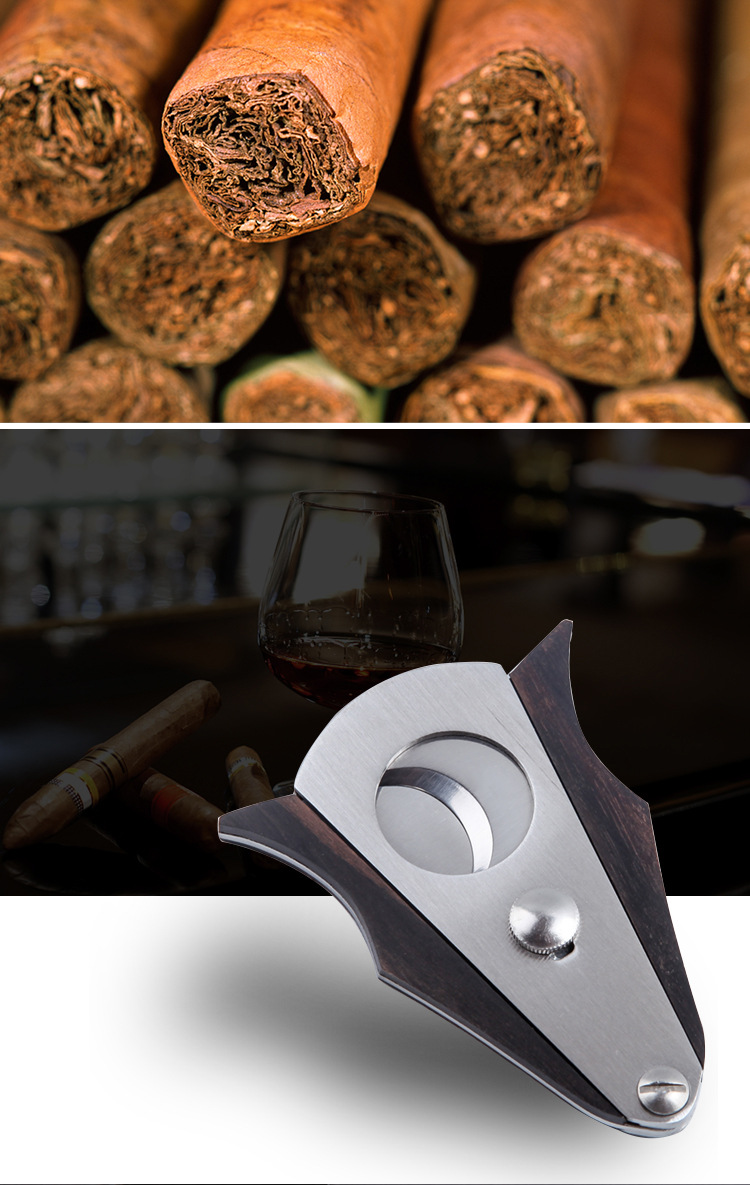 檀木雪茄刀剪刀不锈钢双刃个性蝙蝠造型雪茄剪古巴雪茄配件批发