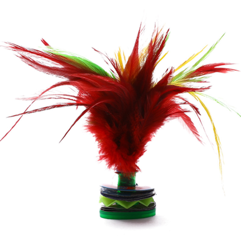 大花毽子鸡鹅毛学生比赛毽子沙包耐踢毽球羽毛键子牛筋底鸡毛毽子