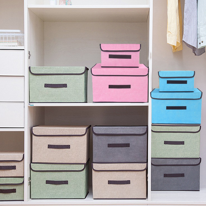 Non-Woven Fabric Clothes Storage Box Sundries Toy Wardrobe Foldable Storage Box Large Moving Storage Box