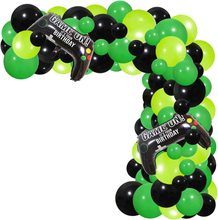 黑绿色乳胶气球 链花环拱门套餐男孩游戏主题电竞生日派对用品