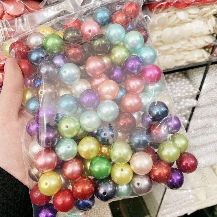 factory direct supply highlight loose pearl beads diy ornament accessories color semi-finished products wholesale large pearl mixed color