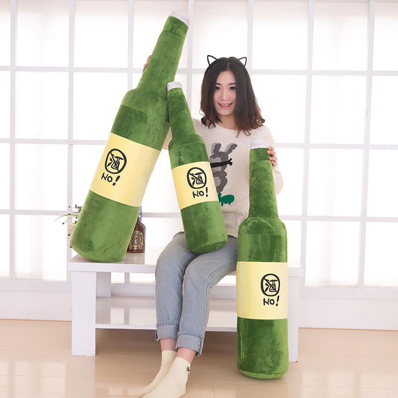 厂家直销创意新款啤酒瓶抱枕毛绒玩具睡觉酒瓶长抱枕批发
