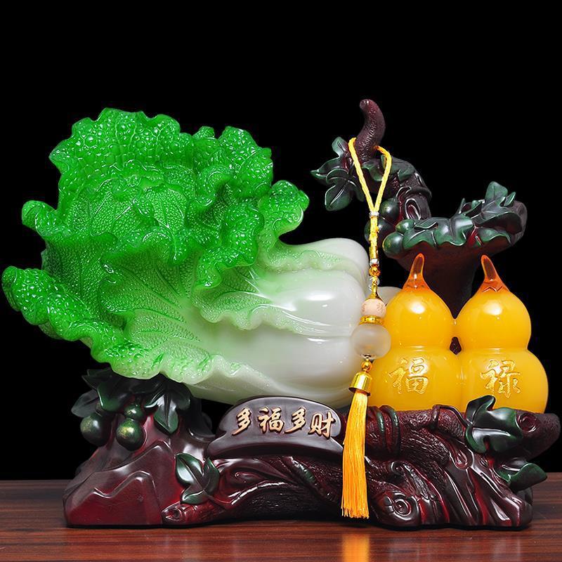 【多福多财】招财葫芦白菜摆件百财如意风水家居客厅玄关酒柜装饰