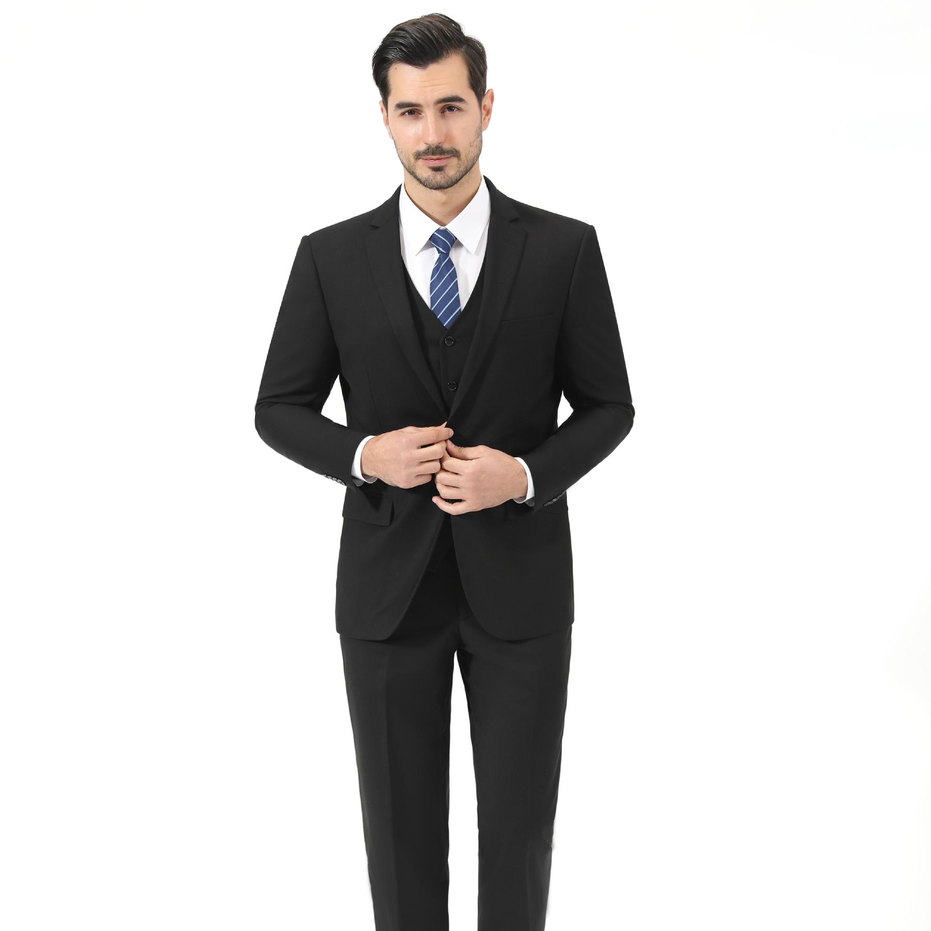 男商务西装套装黑色职业装男式西服两件套外套西裤工厂现货批发