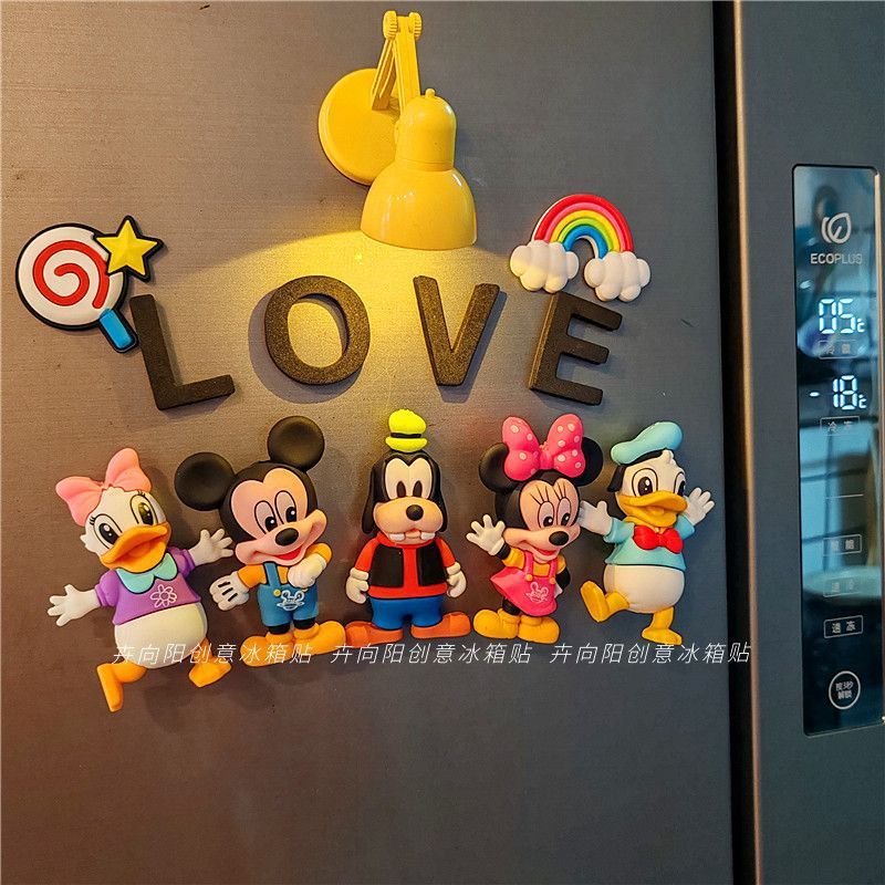 装饰可爱防盗门老鼠侧面3d创意立体冰箱贴磁贴动漫卡通洞洞板网红