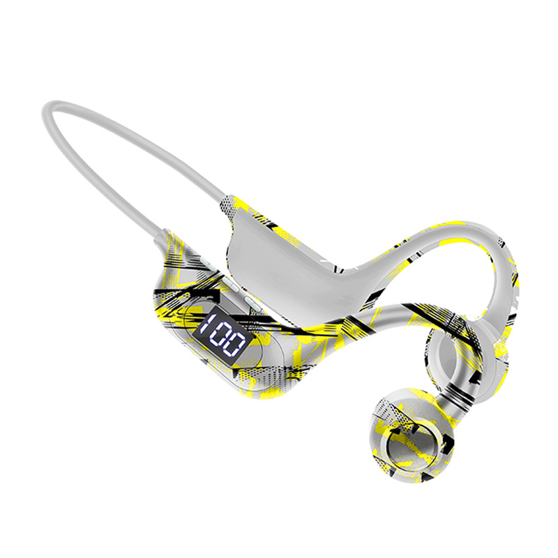 AKZ-G9 Graffiti Bone Conduction Wireless Bluetooth Headset Card Digital Display Ear-Mounted Wireless Headset 2022 New