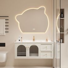 CC新款橡木智能浴室柜组合岩板一体陶瓷卫生间轻奢简约洗漱台洗脸