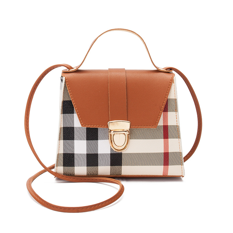 Korean Women Handbag 2023 Guangzhou Bag Factory Wholesale Foreign Trade Small Bag Backpack Plaid Small Square Bag