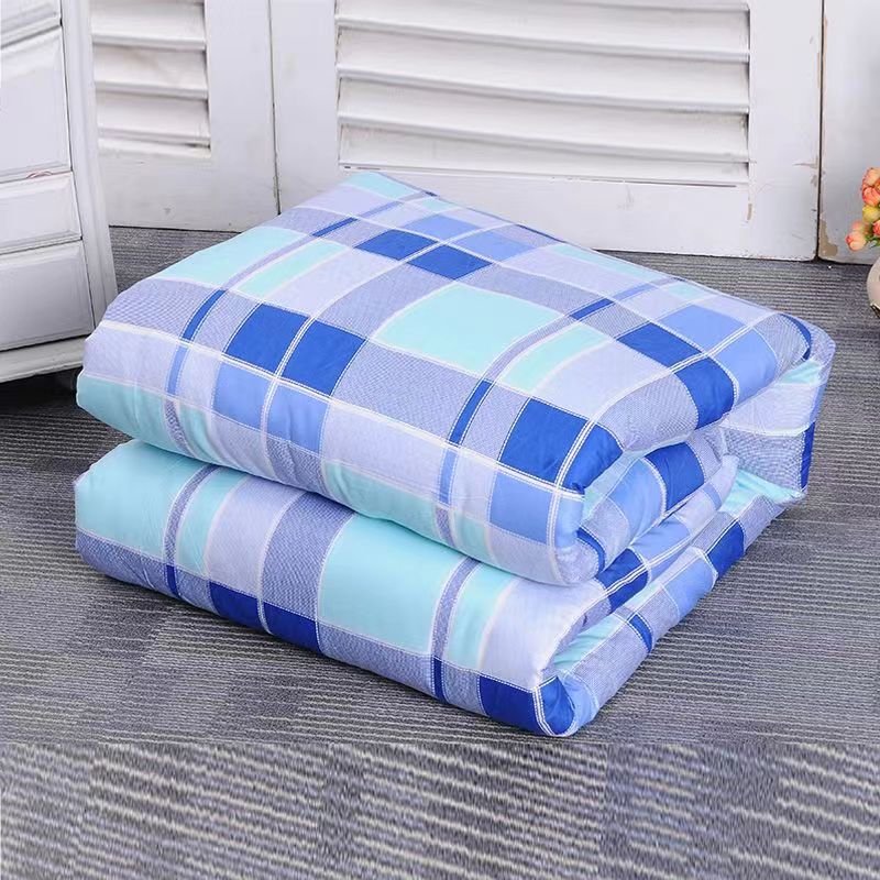 Factory Wholesale Supply Engineering Quilt Flower Quilt Student Dormitory Labor Protection Engineering Army Green Quilt Hot Melt Cotton Quilt