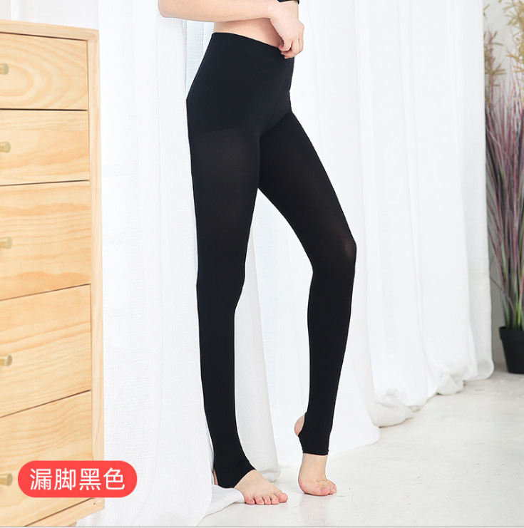 700G Autumn and Winter Fleece-Lined Thick Leggings Large Size Women's One-Piece Pantyhose Light Leg Stockings Skin Color Black Silk Artifact