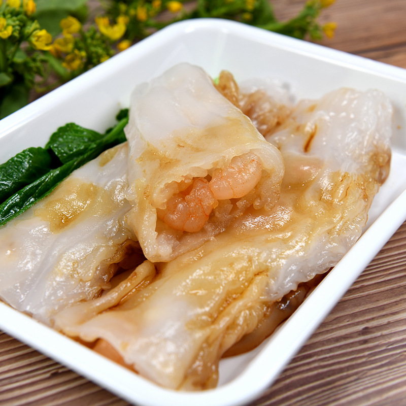 奇乡潮汕虾仁鲜虾肠粉 速冻外卖堂食虾仁肠粉 广式点心半成品批发