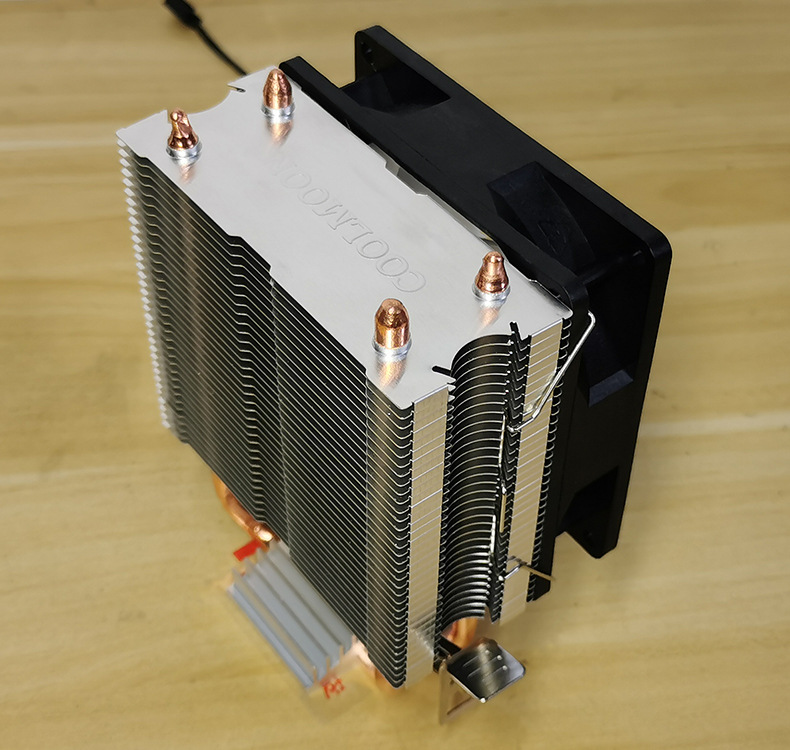 酷月双铜管cpu风扇 台式机电脑主机静音彩热管散热风扇 cpu散热器