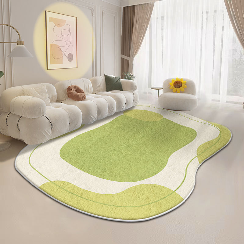 Simple Style Irregular Living Room Carpet, Household Thickened Stain-Resistant Cool Blanket Absorbent Non-Slip Cashmere-like Carpet