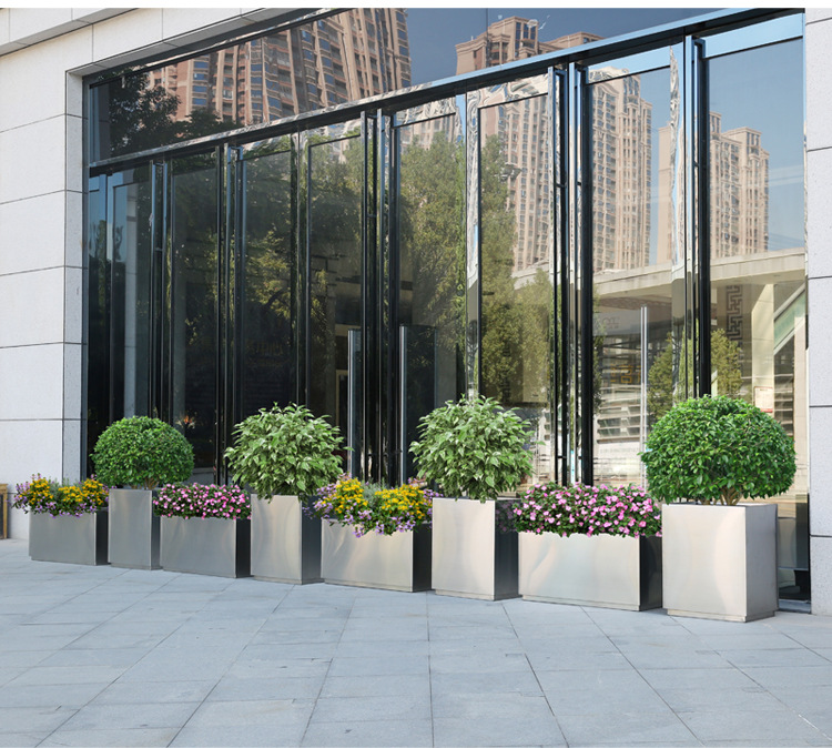 户外不锈钢花箱商业街售楼部写字楼广场步行街庭院组合花坛批发