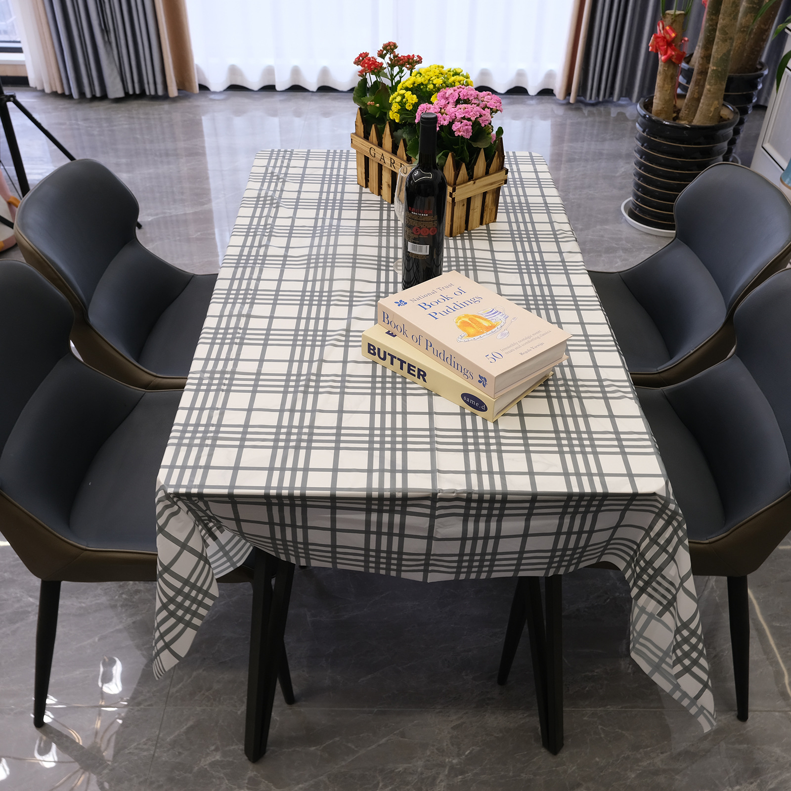 现货餐桌布防水防烫防油免洗peva家用桌布格子台布茶几布桌垫批发
