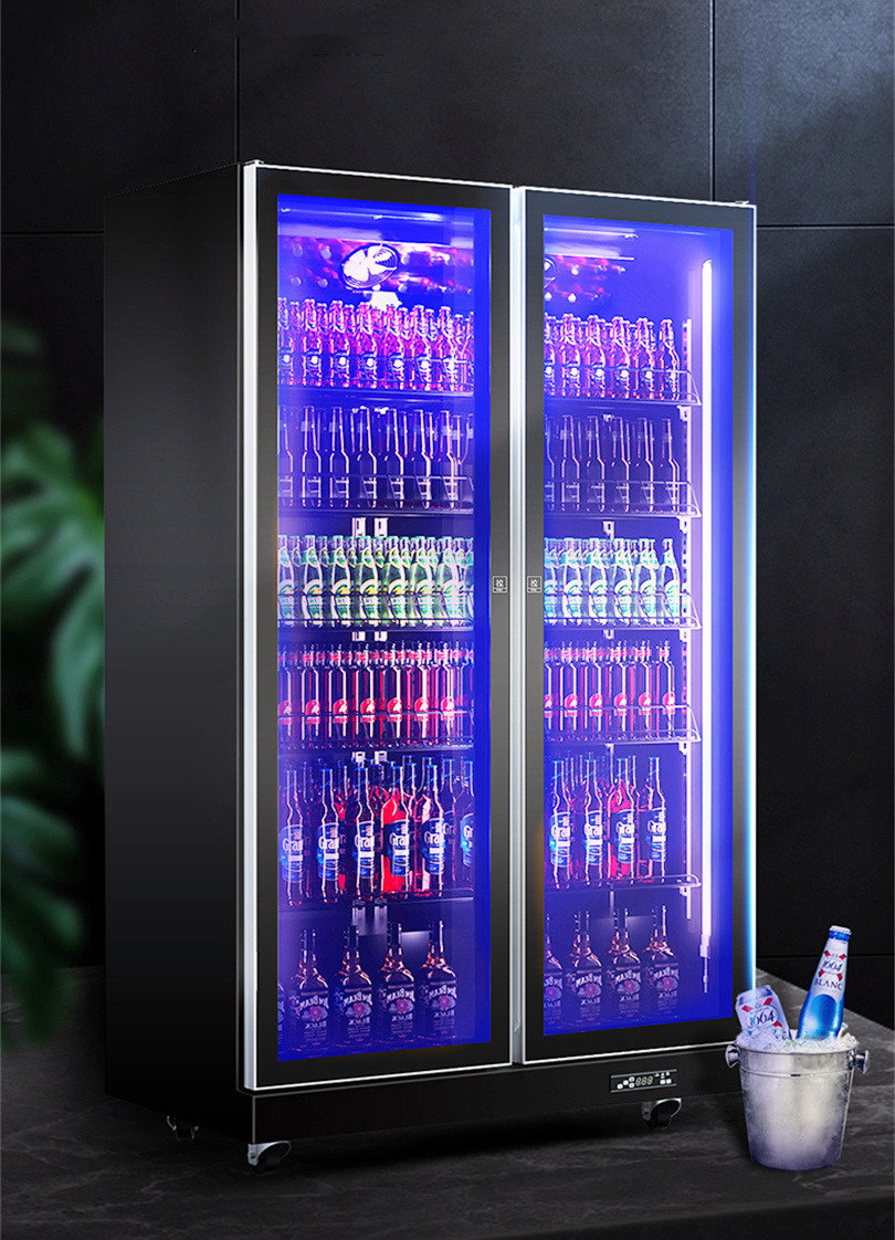 富雪岛啤酒柜饮料柜酒水展示柜冷藏网红冰柜商用冷柜三门酒吧冰箱