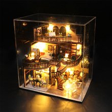 弘达DIY小屋拼装创意玩具loft复古建筑模型3D摆件娃娃屋生日礼物