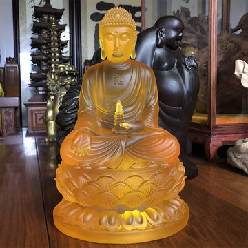 千佛龛小型树脂仿琉璃佛像 释迦牟尼佛三宝佛万佛墙加工定做