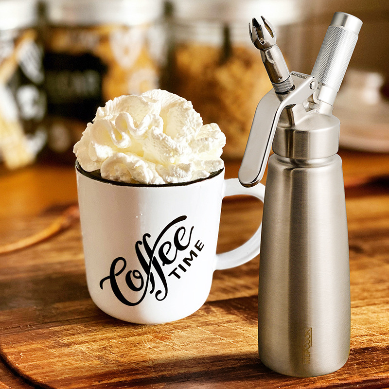 商用304不锈钢奶油枪发泡器咖啡奶油打发裱花枪虹吸瓶奶油瓶500ml