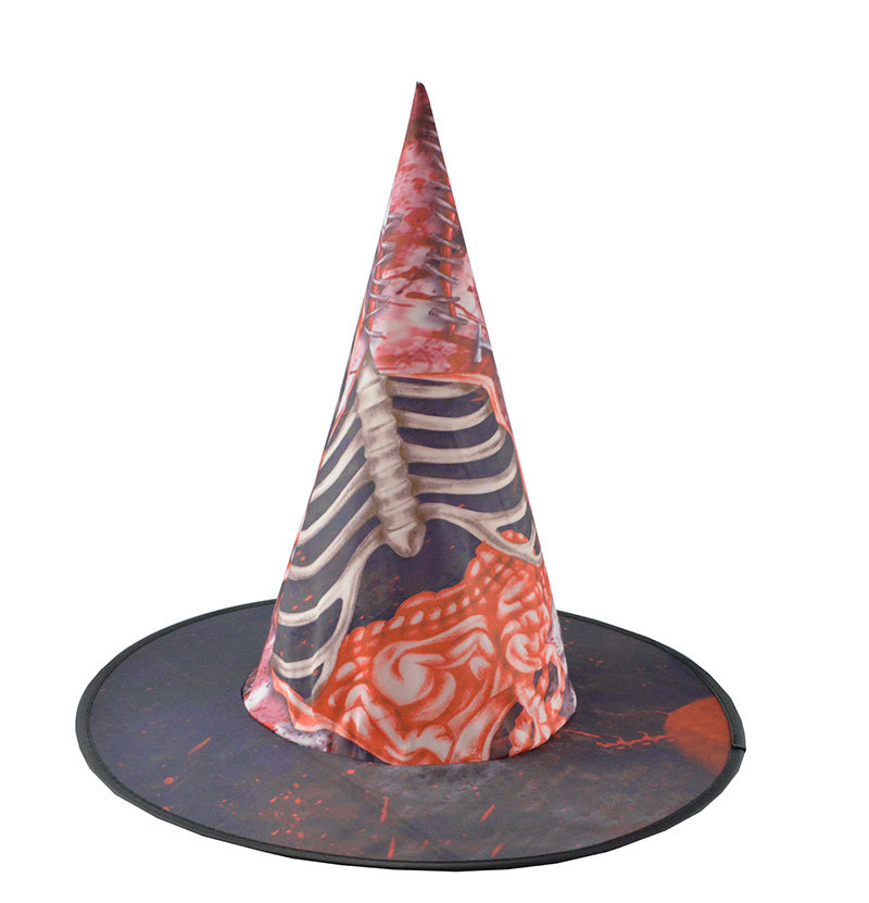 万圣节头饰恐怖帽子成人儿童巫婆帽装扮用品舞会表演魔法帽尖帽