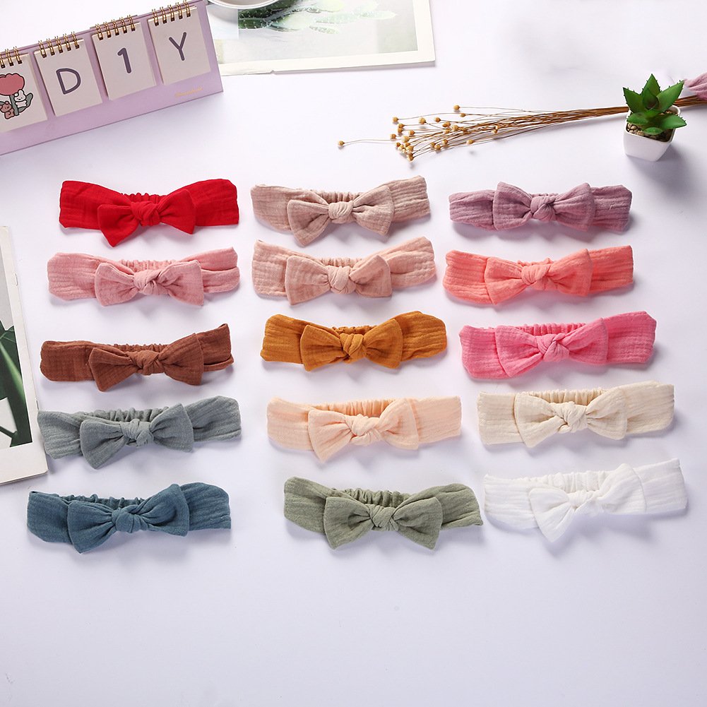 Baby Rabbit Ears Hair Accessories Three-Piece Cute Bow Headband Zou Cloth Cotton Children Hair Band Set