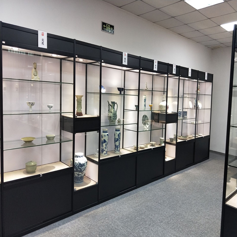 古董展示柜收藏品玻璃柜艺术品摆件工艺品展架展厅瓷器展览柜墙柜