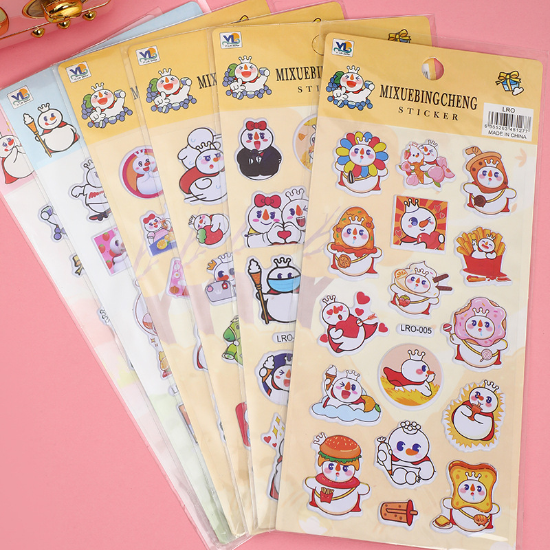 Cross-Border Sanrio O Cartoon Stickers Strawberry Bear Mi Xue Bing Cheng Small Animal Materials Stationery Journal Stickers Gu Nano Sim