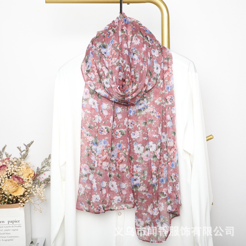 New Cotton and Linen Feel Scarf Voile Winter Warm Scarf Women's Autumn and Winter Wear Silk Scarf Neck Warm Scarf