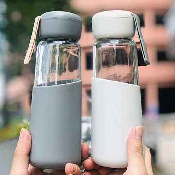 玻璃保温杯杯子女学生韩版可爱水杯男红家用泡茶杯情侣防烫随手杯