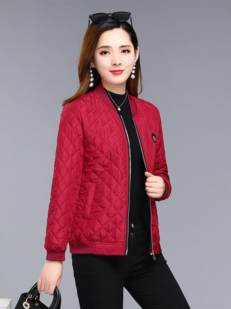 薄款棉衣外套女新款轻薄棉服女小个子短款中老年妈妈装小棉袄