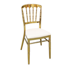 佛山工厂金属电镀金拿破仑椅古堡椅金色竹节椅含坐垫工厂直销