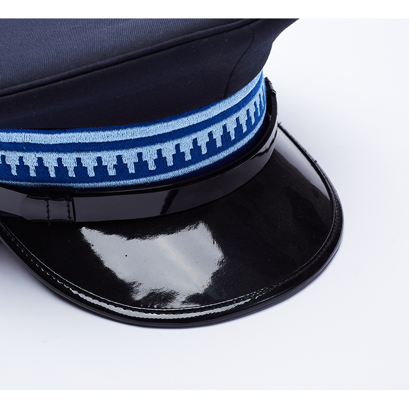 新式军帽香港大盖帽形象岗保安机长平顶大檐帽子物业售楼部