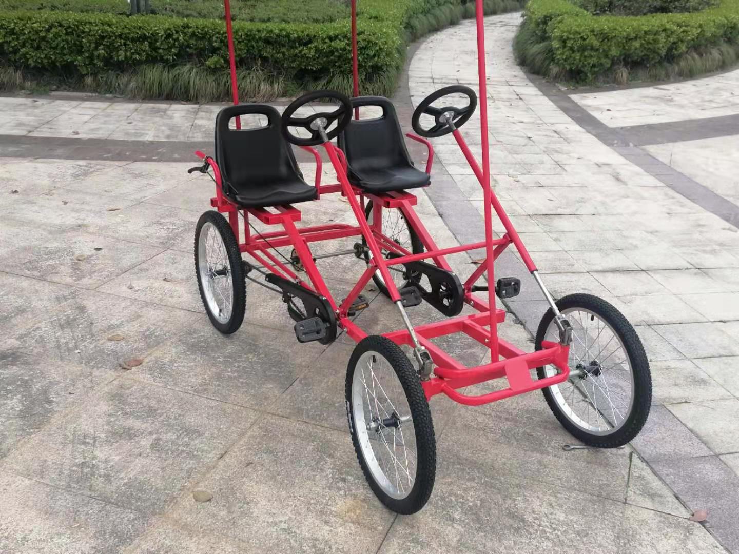 四轮脚踏车 观光车的 景区休闲车 广场出租车 20寸自行车轮