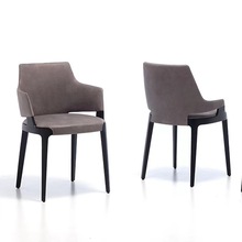 北欧实木餐椅皮艺餐椅现代酒店椅设计师样板间餐厅椅子家用餐椅