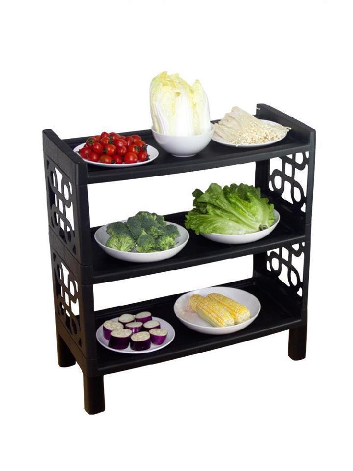 储物架厨房落地放菜盘疏菜蔬菜收纳酒店分层上菜架饭店餐厅放菜架