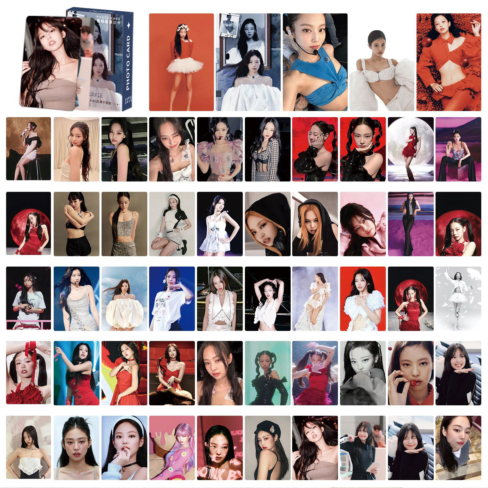 jennie金珍妮卡片写真镭射小卡blackpink专辑小卡礼包55张3寸美图