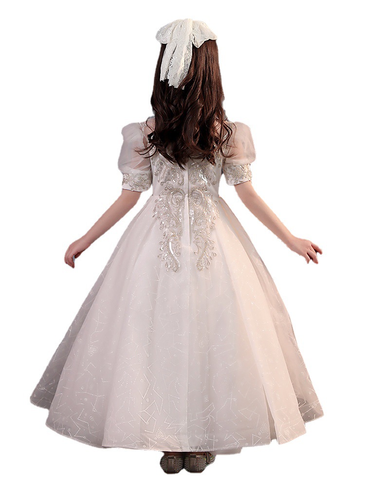 花童公主裙女童生日礼服贵族儿童婚纱小女孩主持人钢琴演出服洋气