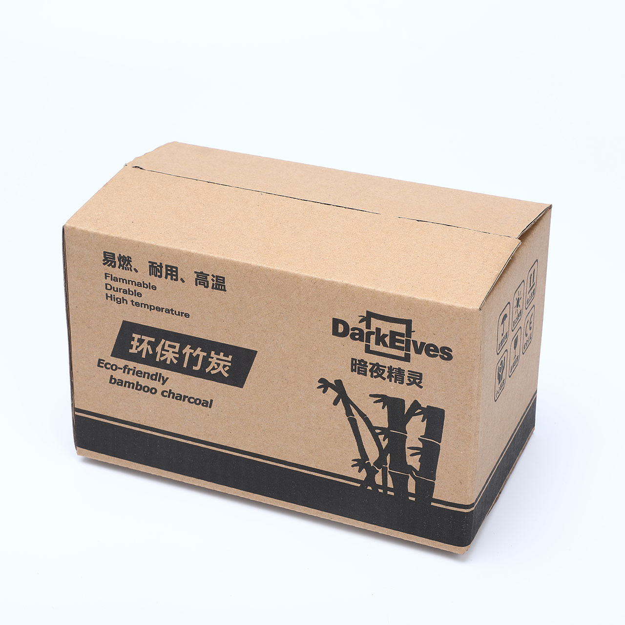 darkelves厂家批发烧烤碳机制木炭高温竹炭无烟烧烤炭取暖碳纯竹
