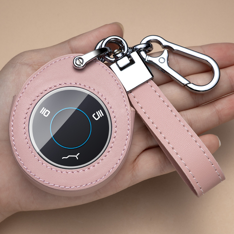 适用哪咤v钥匙套哪吒u可爱upro哪吒no1哪吒v官方汽车专用真皮包扣