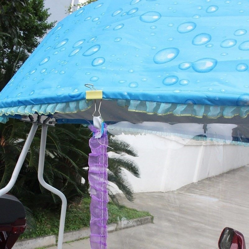 电动车遮阳伞雨披西瓜伞雨帘燕尾伞挡风披全包围透明塑料雨布