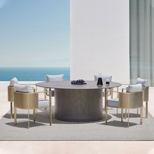 户外餐椅不锈钢防水防晒现代简约岩板餐桌休闲室外椅子组合防生锈