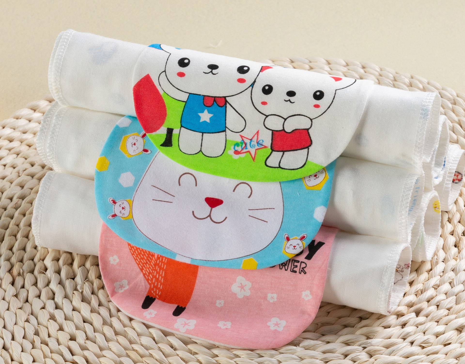 宝宝吸汗巾婴儿童隔汗巾垫背巾 母婴用品5条装随机款-阿里巴巴