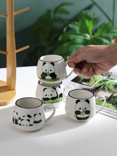 N1CG陶瓷熊猫水具套装可爱家用耐高温冷热水壶带龙头凉白开杯子架